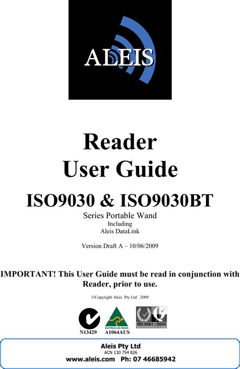 aleis 80309030 user manual